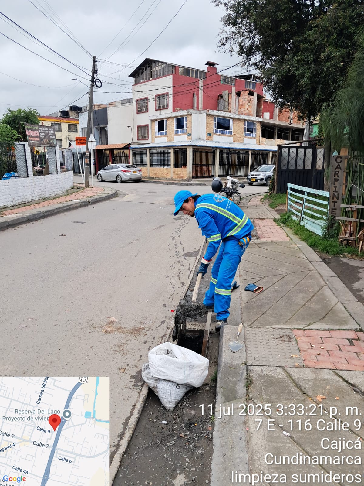 Mantenimiento realizado por la Dirección de Alcantarillado