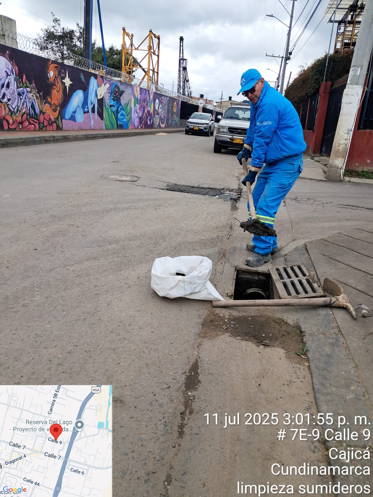 Mantenimiento realizado por la Dirección de Alcantarillado