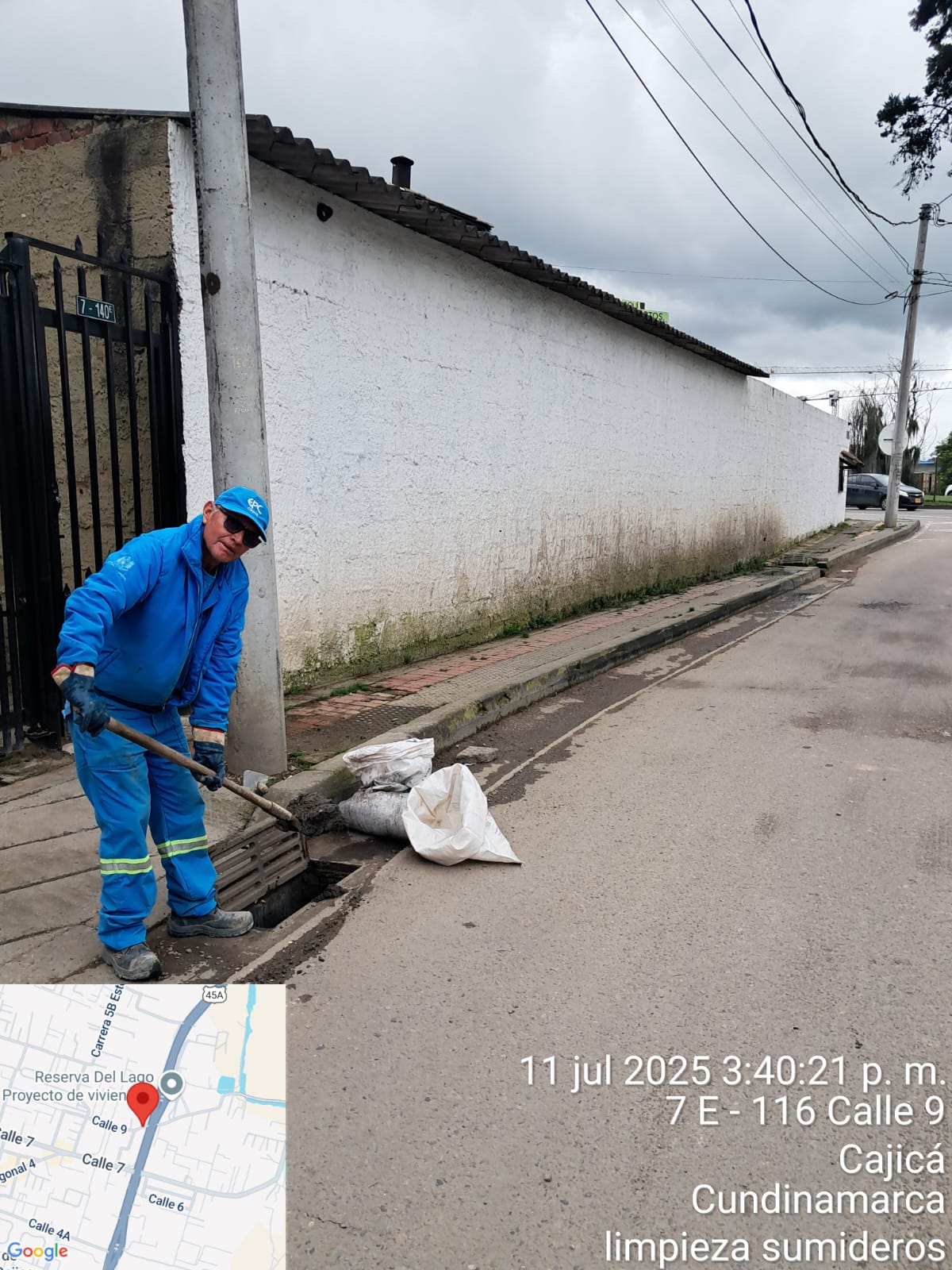 Mantenimiento realizado por la Dirección de Alcantarillado